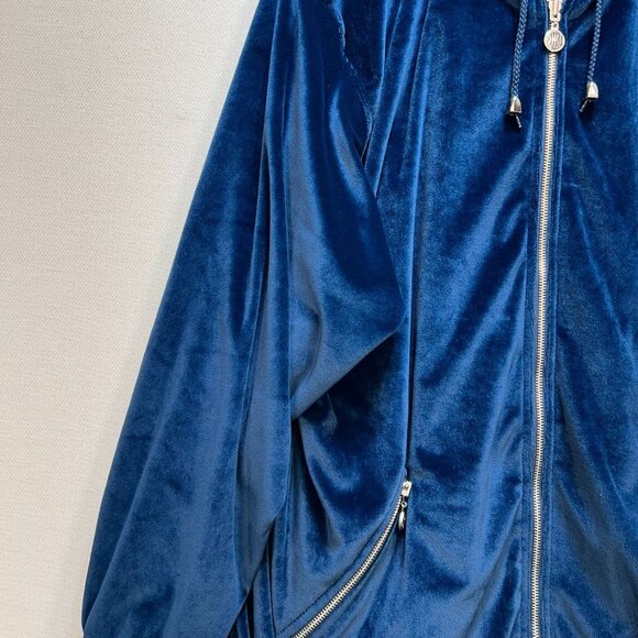 CS Signature Women's Full Zip Hooded Jacket Long Sleeve Size 3X Blue Stretch - Picture 6 of 12